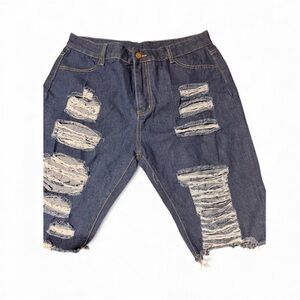 Distressed Denim Shorts